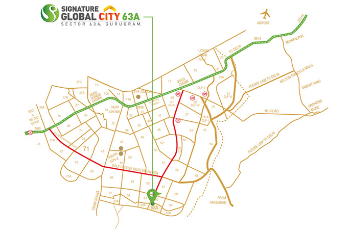 Location of Signature Global City 63A